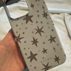 Burga Cream/Gold Star Print iPhone 15 Pro Max Case